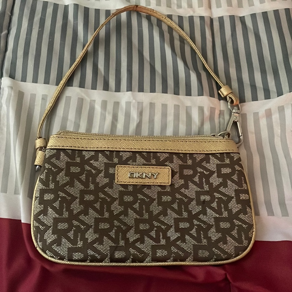 DNKY Brown wristlet
